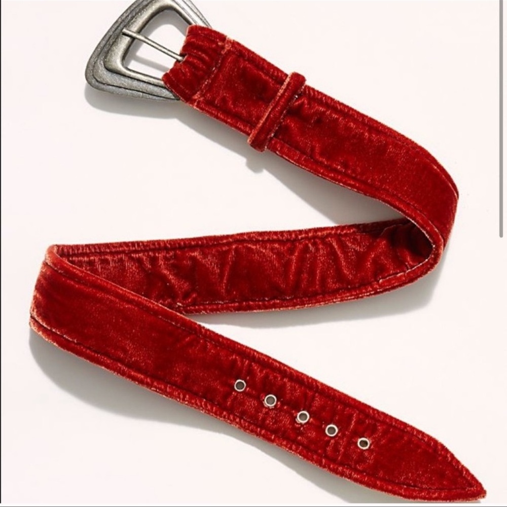 Free People Red Belt with Silver Buckle - Picture 2 of 4